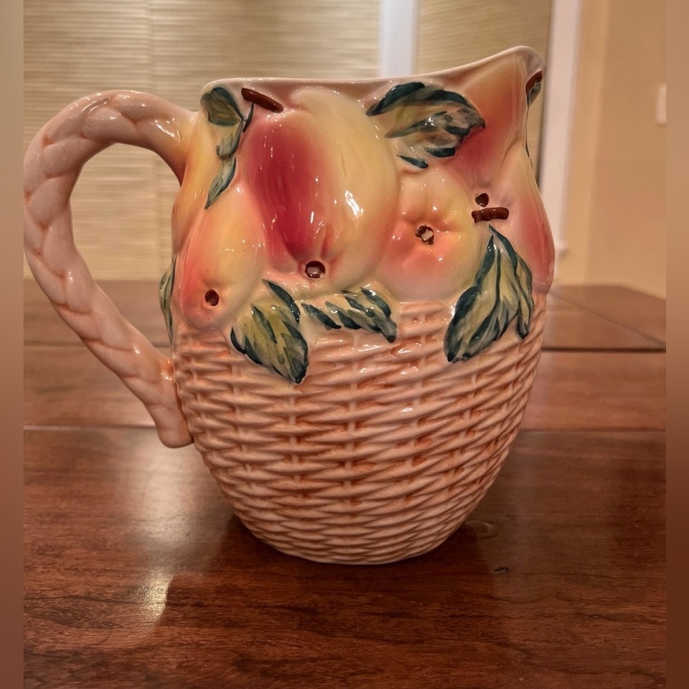 Pitcher Fruit Basket Weave Excellent Condition